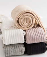 Collants longs en coton tricoté pour enfants, chaussettes moulantes respirantes et opaques pour filles, mode quotidienne toutes saisons