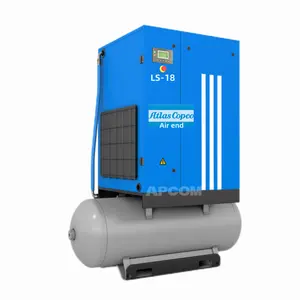 Atlas Copco Head kompresor udara 18,5 KW 25 HP, kompresor udara sekrup industri putar listrik 18.5 KW dengan tangki