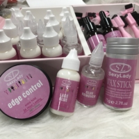 Accessoires pour cheveux Sceau de cire StickPrivate Label Styling Logo personnalisé Bâton de cire Brosse de contrôle des bords pour perruques
