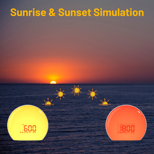 Reloj Despertador con Luz Nocturna de 12 Colores que Simula el Amanecer con Temporizador para una Vida Saludable Inteligente, Venta al Por Mayor - Product Image 3