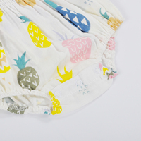 Ananas impression bandeau serré bébé fille été barboteuse ensemble 100% musulman coton bulle barboteuse