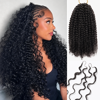 Extensions de cheveux humains au crochet, bouclées crépues, pré-bouclées, avec fil invisible, 60 grammes, pré-séparées, réutilisables, vente en gros