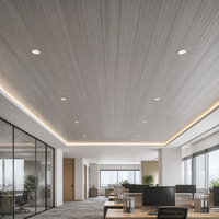 Panneau de plafond en PVC WYRAX à grain de bois gris 250 mm 7,5 mm pour salles de bain résidentielles, résistant à l'humidité, installation rapide