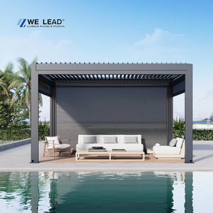 Gazebo de aluminio resistente al agua completamente automático con techo de persianas plegable deslizante retráctil para pérgola de dosel al aire libre - Product Image 2