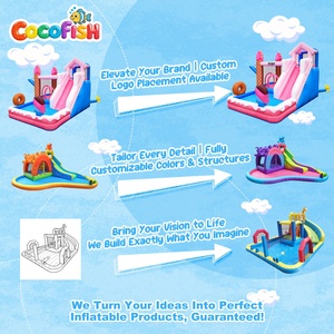 Château gonflable COCOFISH Ice Cream Candy avec toboggan, château gonflable Oxford, aire <span class=keywords><strong>de</strong></span> jeux gonflable extérieure pour enfants avec souffleur - Product Image 5