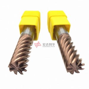 Fresas de extremo plano de carburo sólido HRC 40 con recubrimiento de NaNo TiAICrN, 4 filos, helicoidales 45 grados para acero al carbono y acero aleado - Product Image 2