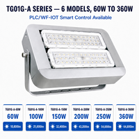 Projecteur LED intelligent à haute efficacité 60W-360W 180lm/W IP66 en aluminium moulé sous pression pour éclairage routier extérieur 0-10V CRI 70 Faisceau 70x140