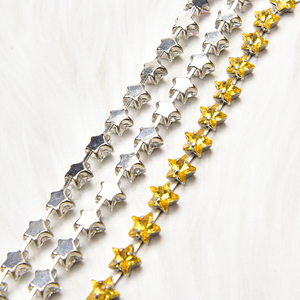 Offre spéciale 10Mm étoile diamant chaîne serrée à la main couleur verre strass bricolage vêtements Art accessoires décorations - Product Image 3