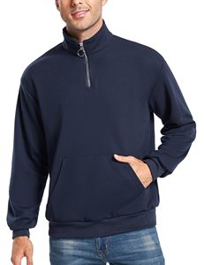 Sweatshirt Men's Sport Christmas Loose Fit 1/4 Zip Pullover Heavyweight Long Sleeve Wholesale French Terry Pullover - Product Image 1