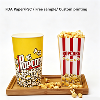 Scatole per Popcorn con Logo Personalizzato, Bicchieri di Carta Usa e Getta, Scatole per Dessert e Patatine Fritte - Vendita all'Ingrosso