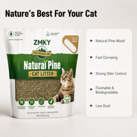 Litière pour chat en bois de pin naturel ZMKY, haute absorption, agglomération rapide, jetable, biodégradable, faible teneur en poussière, écologique, antibactérienne, 5 kg