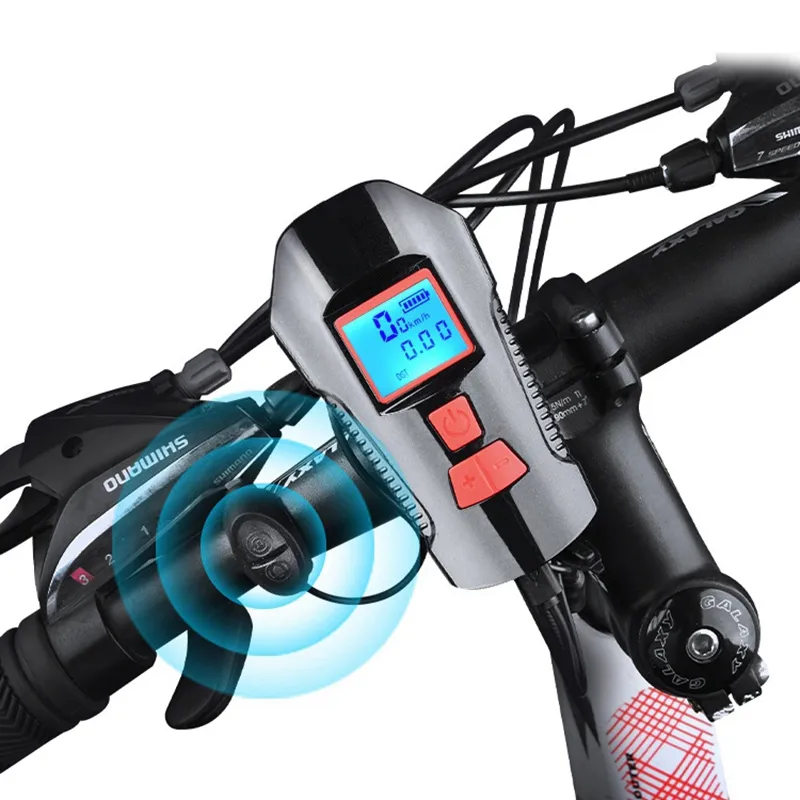 Bike Light Front USB Speed Meter Charging Bike Bicycle Light Flashlight Handlebar Cycling Head LED Lights With horn