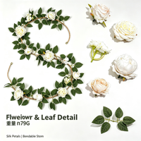 Guirlande florale en soie pour décoration d'arche de mariage, cadre de porte, cérémonie extérieure, toile de fond murale, arrangement de roses artificielles
