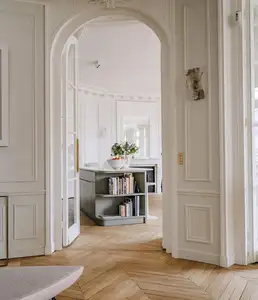 Porte en MDF sculpté avec laque mate de haute qualité forme ronde porte à battant à deux ouvertures porte intérieure de style français