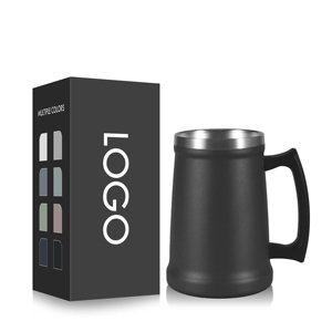 Mug isotherme à double paroi en acier inoxydable de 18 oz et 24 oz, tasses à café, mug à bière avec poignée, sublimation possible - Product Image 1