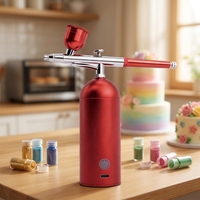 Compresseur à piston sans fil rechargeable à alimentation par gravité multi-usage pour nail art et pâtisserie, aérographe portable avec buse de 0,4 mm, 20-25 psi
