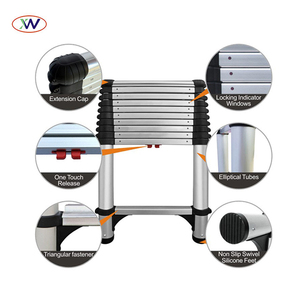 Đa mục đích 12.5 ft Hợp kim nhôm Kính thiên văn thang mở rộng stepladder Trọng lượng nhẹ Kính thiên văn thang - Product Image 3