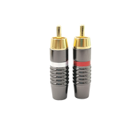 Conector RCA Macho Chapado en Oro al por Mayor, sin Soldadura, Codificado por Colores Rojo y Negro, para Amplificador de Cine en Casa, Altavoz, Cable de Audio DIY