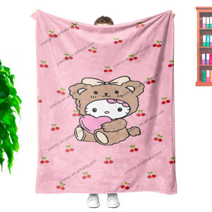 Valentijnsdag <span class=keywords><strong>2026</strong></span> op maat gemaakte cartoon Kitty Cupido engel sublimatie luxe Valentijnsdag thema fleece deken voor een speciaal cadeau - Product Image 5