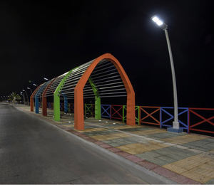 Lampadaire <span class=keywords><strong>solaire</strong></span>, 24 modes de fonctionnement <span class=keywords><strong>Programmable</strong></span>, tout-en-un, système intégré, pour éclairage de rue - Product Image 6