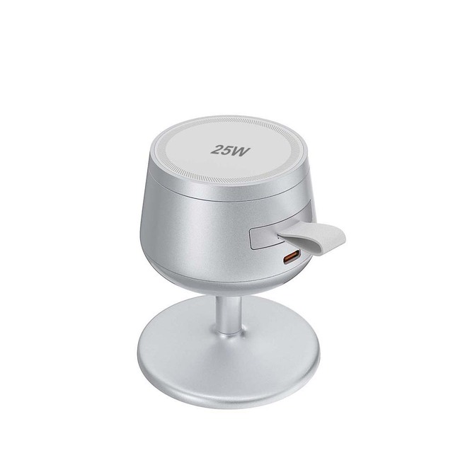 AFY factory Premium fast 25W charging stand 3-in-1 wine glass-like cellphone watch earphone Foldable Magnetic wireless charger