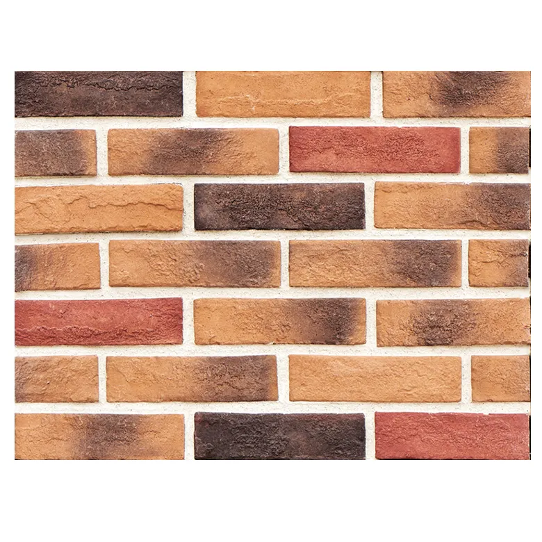 Classical outdoor wall decorative thin brick slip handmade cement mold 22x6cm chimney siding rustic red bricks