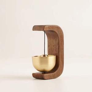 Letrero de pared de succión magnética, terapia de sonido nítido, timbre de cobre japonés, carillón de viento de haya pequeño para café, tienda de Piano, artesanías de madera - Product Image 6