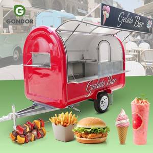 Remolque Móvil para Comida al Aire Libre, Carrito Moderno para Venta de Churros, Jugos de Frutas, Café, Pasteles, Color Rosa Intenso - Product Image 1
