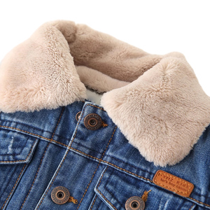 Elegante Giacca Invernale da Bambino in Denim e Pile, Caldi Vestiti di Jeans per Bambini, <span class=keywords><strong>Cappotti</strong></span> Invernali per Bambino - Product Image 3