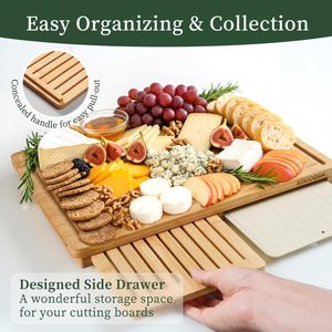 Ensemble de planches à découper tout-en-un : tiroir de rangement, plateau de décongélation, multifonctionnel pour le <span class=keywords><strong>fromage</strong></span>, le pain, les produits de <span class=keywords><strong>charcuterie</strong></span> - Product Image 4