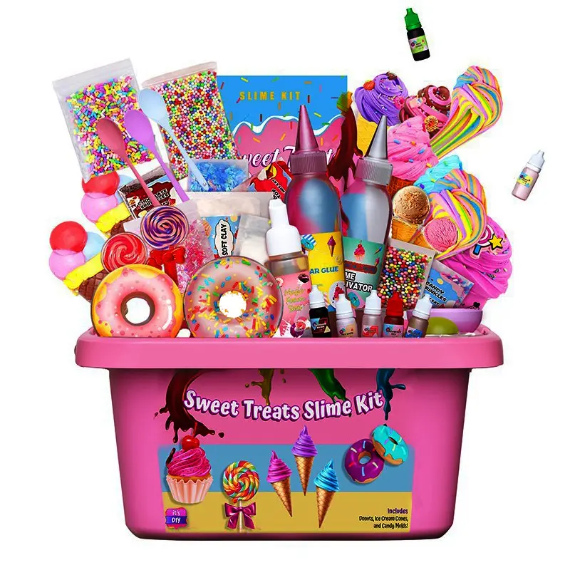 Kunstambachtelijke Lijm Bedels Slijm Speelgoed Set Levert Diy Party Activiteit Slijm Maken Kit Voor Meisjes Jongens