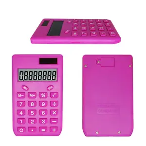 Pocket Calculator Rubber Keyboard Promotional Kids 8-Digit Electronic Dual Power Pocket Calculator