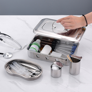 صينية أدوات جراحية من الفولاذ المقاوم للصدأ من KSMED مع غطاء، صندوق تعقيم مع فتحات - Product Image 2