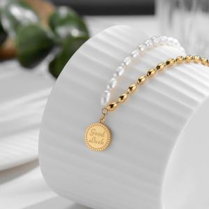 Collar de Perlas de Agua Dulce de Acero Inoxidable Personalizado al por Mayor, Nuevo Modelo 2024, Sin Deslustre - Product Image 6