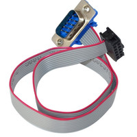 Conector de puerto serial RS232 DB, 9 pines, con cable de cinta macho DB9 con cabezal de 10 pines