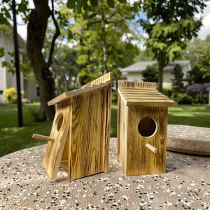 Nichoir en bois personnalisé nichoir en pin naturel nichoir à oiseaux suspendu en plein air abri pour oiseaux décoration de jardin faune maison utilisation - Product Image 6