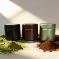 Boîte à thé matcha en métal de qualité alimentaire 30g, hermétique, à double couvercle, rose mat, pour poudre de matcha, vente en gros
