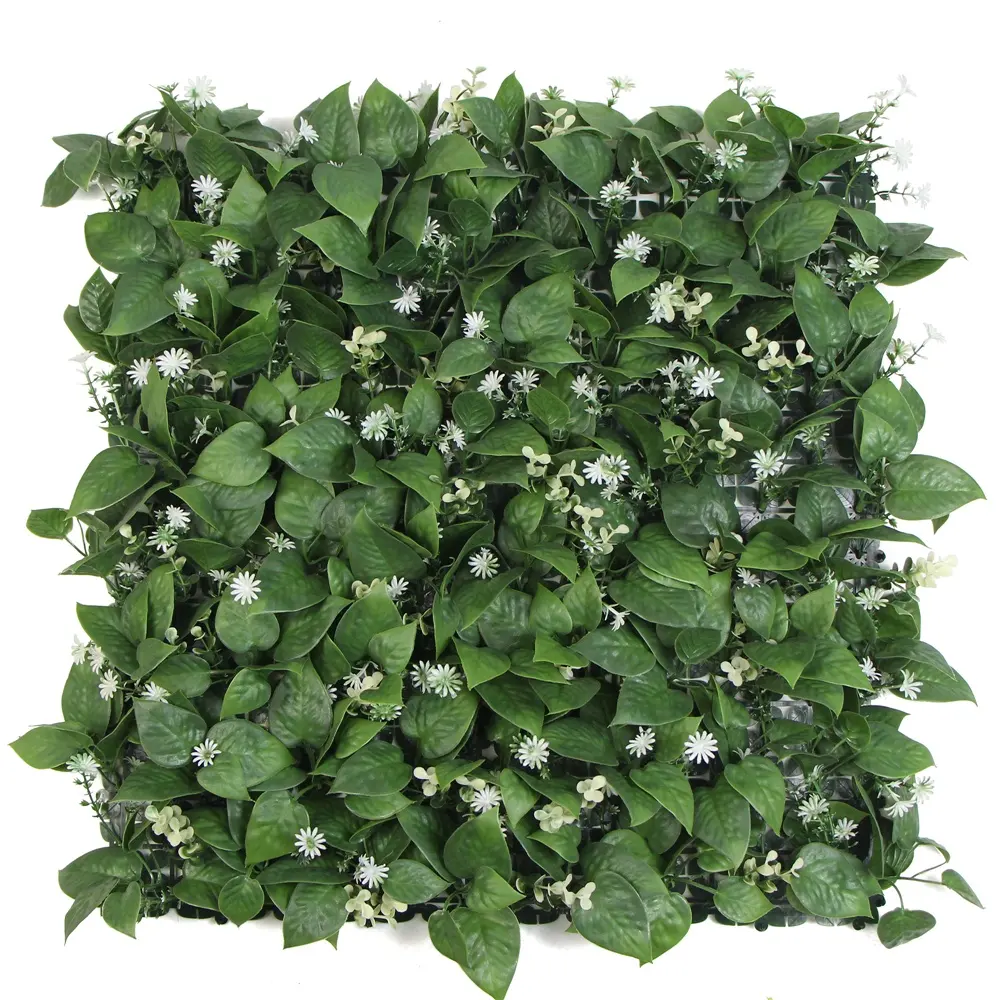 कृत्रिम हरी बोकसवुद पैनल बचाव आइवी स्क्रीन फूल पत्ती बाड़ दीवार पौधों
