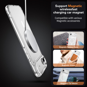 Funda Protectora Magnética Delgada de Acrílico y TPU para <span class=keywords><strong>iPhone</strong></span>, Compatible con Carga Inalámbrica, <span class=keywords><strong>Precio</strong></span> de Fábrica, Venta al Por Mayor - Product Image 4