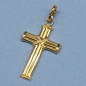 2,4mm diseño clásico 18K oro sólido Cruz joyería encantos a granel de alta calidad al por mayor - Product Image 4
