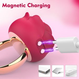 Gül kadın Mini klitoris meme masaj stimülatör için atlama parmak yüzük vibratör USB şarj edilebilir IPX7 su geçirmez 10 - Product Image 4