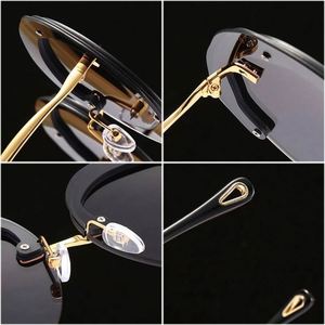Custom Logo 2021 Fashion Luxury Women Rimless <b>Sunglasses</b> Oversized Round <b>Sunglasses</b> - Product Image 6