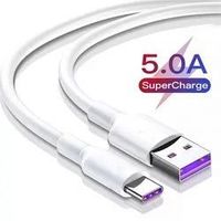 Câble de charge USB-C en TPE avec cœur en cuivre pur 5A, 3 pieds et 6 pieds, câbles de charge 3A USB-A vers USB-C, câble en plastique USB-C