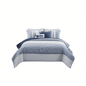 Juego de Edredón Jacquard de 4 Piezas, Tamaño Completo, Patrón Clásico, Ropa de Cama para el Hogar, Uso en Todas las Estaciones - Product Image 1