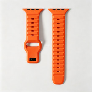 Correa de reloj de caucho FKM de molde privado al por mayor, impermeable, transpirable, deportiva, de repuesto, con logo personalizado para Apple Watch Ultra 3 - Product Image 5