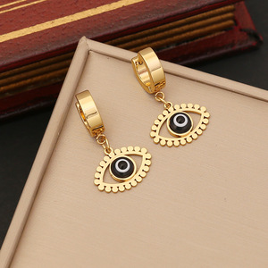 2024 plus récent 18k plaqué or en acier inoxydable oeil ensembles de bijoux boucles d'oreilles et collier pour les femmes - Product Image 5