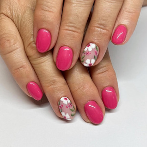 24 <span class=keywords><strong>Uñas</strong></span> Postizas <span class=keywords><strong>de</strong></span> Diseño Ovalado Corto con Patrón Floral <span class=keywords><strong>de</strong></span> Color Sólido, Resistentes al Agua, <span class=keywords><strong>de</strong></span> ABS, Venta al Por Mayor - Product Image 4