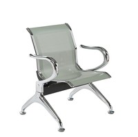 Chaises d'attente d'aéroport modernes à 2 places en métal avec siège en cuir et table latérale, durables pour l'hôpital, la salle de sport en extérieur