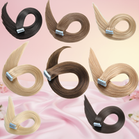 Extensions de cheveux humains Remy à double trame, à bandes adhésives, lisses, sans couture, de type européen, avec cuticules intactes, sans traitement chimique, personnalisables