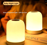 Lampe de chevet LED transfrontalière à trois couleurs, intensité réglable, rechargeable, tactile, pour chambre à coucher, veilleuse d'ambiance